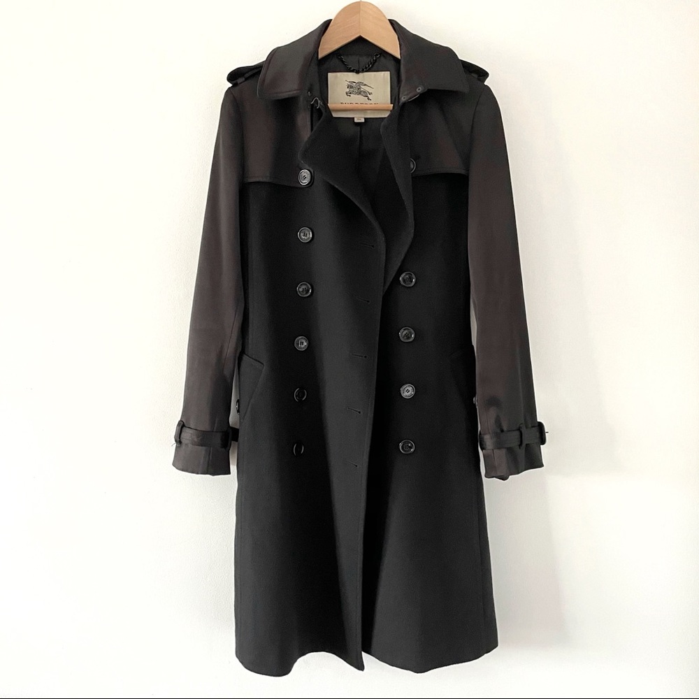 Burberry 100% Wool Double Breasted Trench Coat